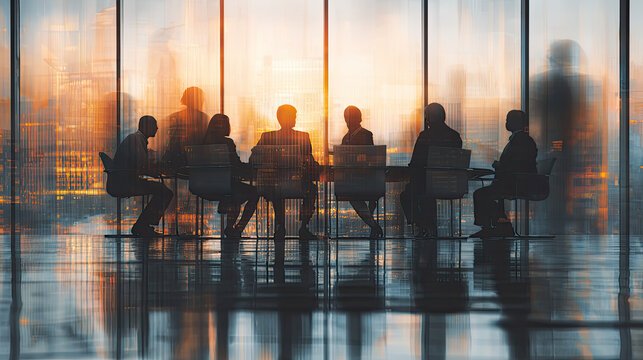 group of executives sitting on round table